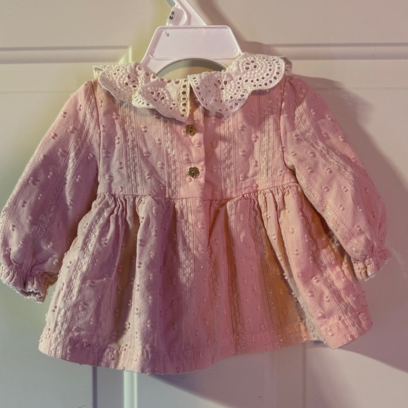 Cynthia Rowley Pink Eyelet Cotton Dress-0-3 months - Picture 3 of 5